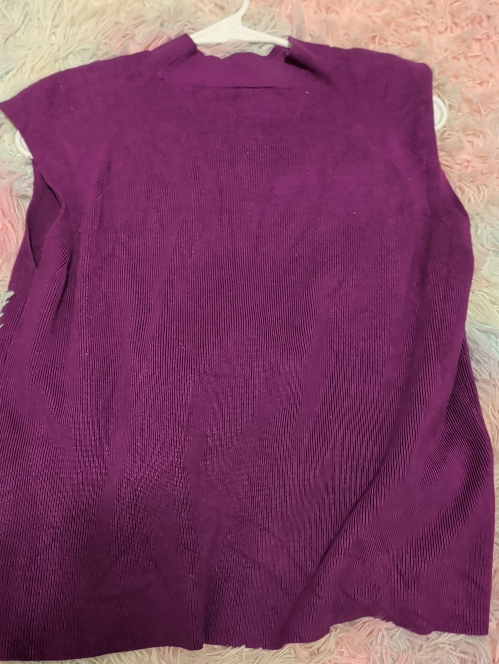 Worthington Sleeveless Ribbed Knit Tank in Deep Plum